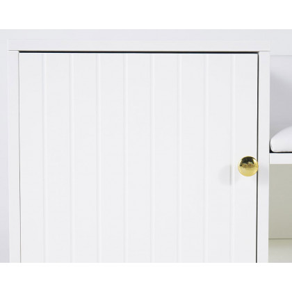 HMR Yellar Series Modern 31" Shoe Rack Bench - White