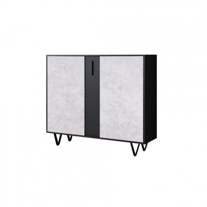 HMR - Modern Shoe Organizer with Doors and Drawer in Large in 47.2"W