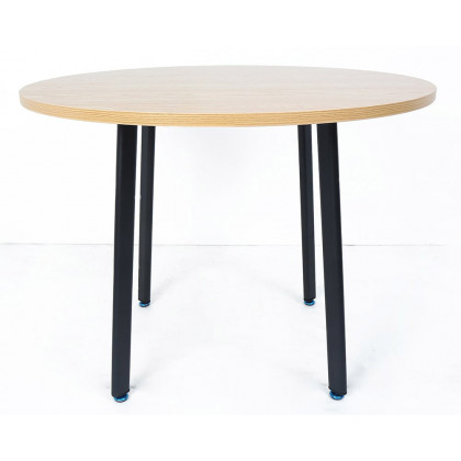 HMR Dining Set 39.4" Modern Round Wood Dining Table with 4 Chairs - Gray/Natural