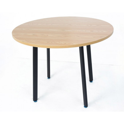 HMR Dining Set 39.4" Modern Round Wood Dining Table with 4 Chairs - Gray/Natural