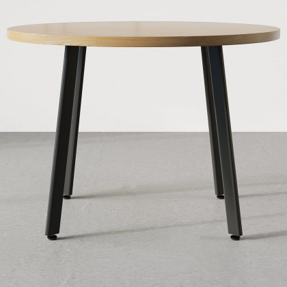 HMR Dining Set 39.4" Modern Round Wood Dining Table with 4 Chairs - Pink/Natural