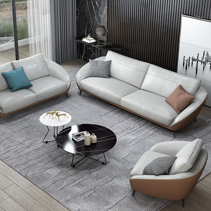 HMR - Leath-Aire Upholstered 3-Seater Sofa in 79"W, White