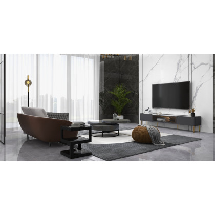 HMR - Leath-Aire Upholstered 3-Seater Sofa in 79"W, White