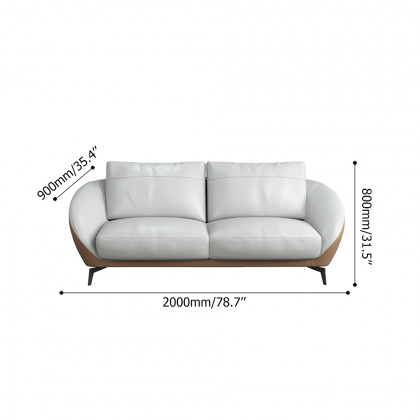 HMR - Leath-Aire Upholstered 3-Seater Sofa in 79"W, White