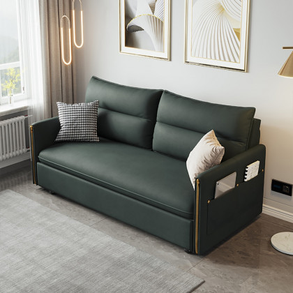 HMR - Convertible Sofa Bed with Storage in 64"L, Green