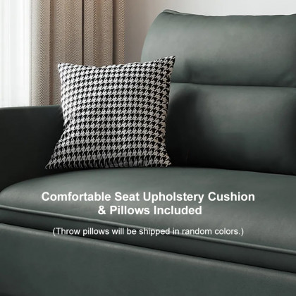 HMR - Convertible Sofa Bed with Storage in 64"L, Green