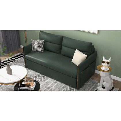 HMR - Convertible Sofa Bed with Storage in 64"L, Green