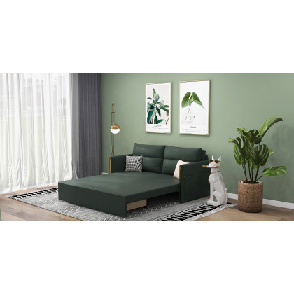 HMR - Convertible Sofa Bed with Storage in 64"L, Green