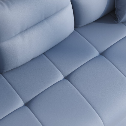HMR Queen 2-Seater Sleeper Sofa - Blue, Leath-aire