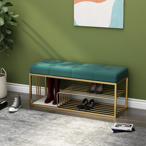 HMR Bench with Velvet Upholstered - Green