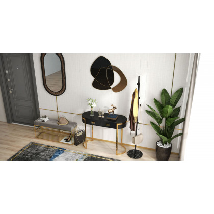 HMR Bench with Velvet Upholstered - Gray