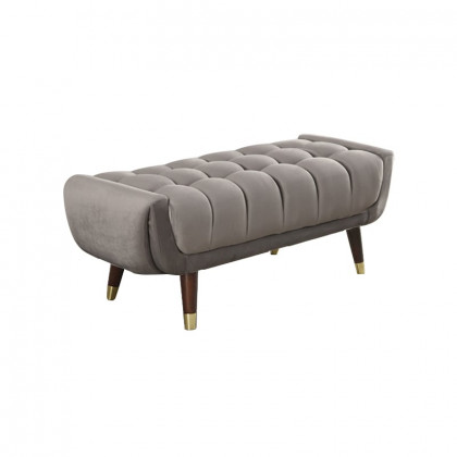 HMR - Enoak Series Modern Entryway Bench with Velvet Upholstered in Gray