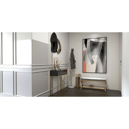 HMR - Velvet Upholstered with X-Shaped Base Entryway Bench with Storage Bed Bench in Gray