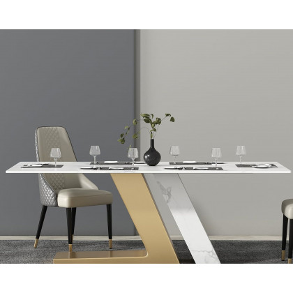 HMR - Luxury 79" Rectangle Dining Table for 6-8 People
