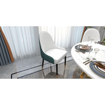 HMR Affordable Luxury Modern Round Sintered Stone Dining Table - White, 53.1" (Seats 4-6 People)