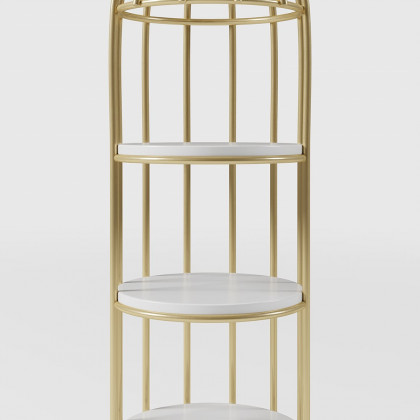 HMR - Bird Cage Shaped Plant Flower Stand in Gold