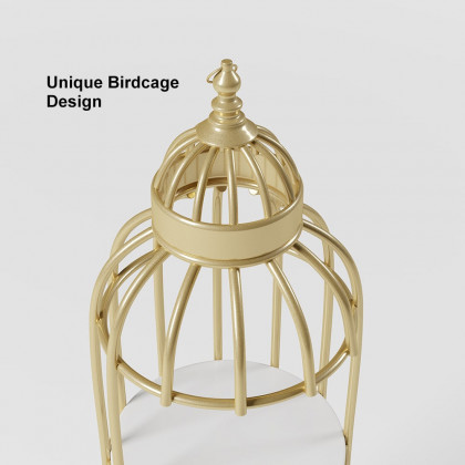 HMR - Bird Cage Shaped Plant Flower Stand in Gold
