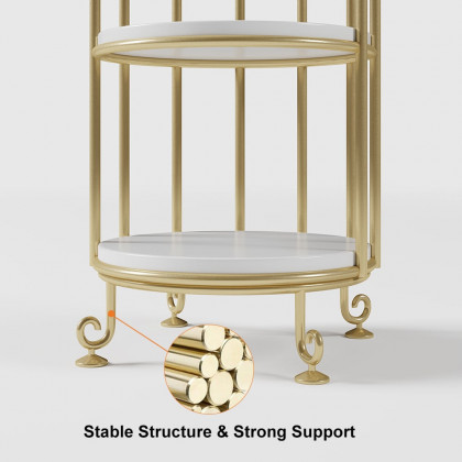 HMR - Bird Cage Shaped Plant Flower Stand in Gold