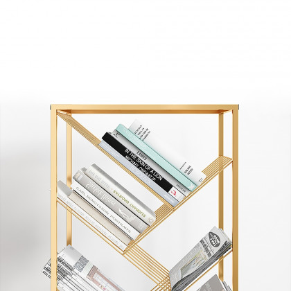 HMR - Mid-Century Rectangular Bookshelf in Gold
