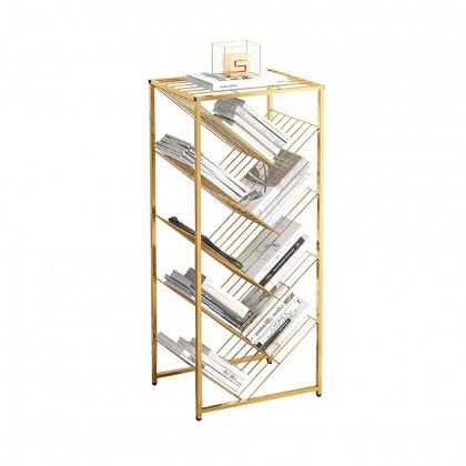 HMR - Mid-Century Rectangular Bookshelf in Gold