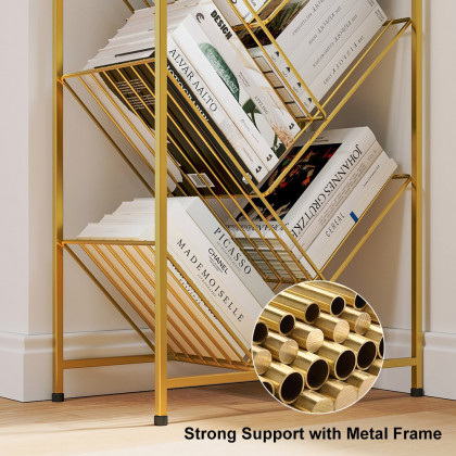 HMR - Mid-Century Rectangular Bookshelf in Gold