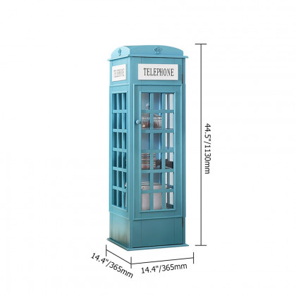 HMR Phone Booth-Shaped Retro Kid's Bookcase - Blue