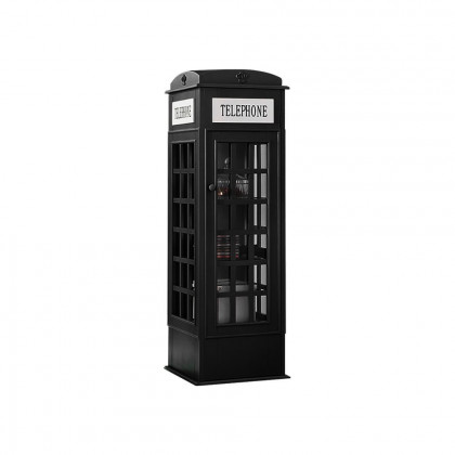 HMR Phone Booth-Shaped Retro Kid's Bookcase - Black