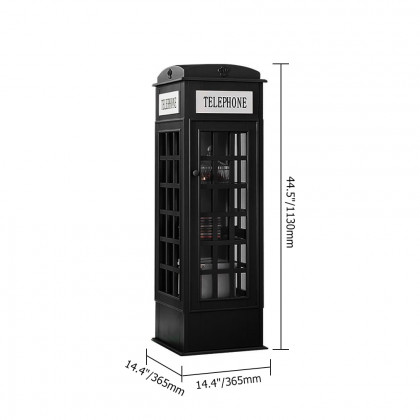 HMR Phone Booth-Shaped Retro Kid's Bookcase - Black
