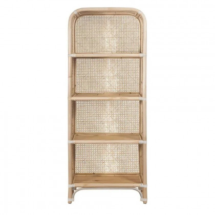 HMR - 59" Rattan Woven 4-Tier Display Bookshelf in Natural