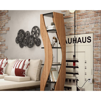 HMR Loft Geometric Narrow Bookshelf - Walnut
