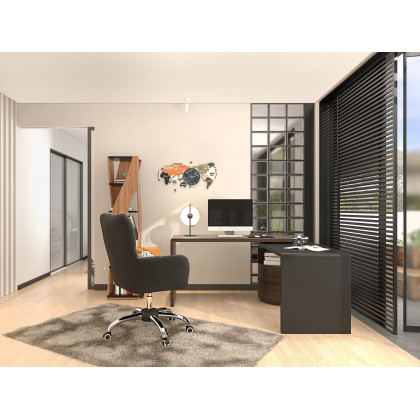 HMR Loft Geometric Narrow Bookshelf - Walnut
