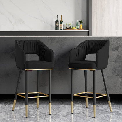 HMR - Modern 43" Bar Stools with Velvet Upholstery