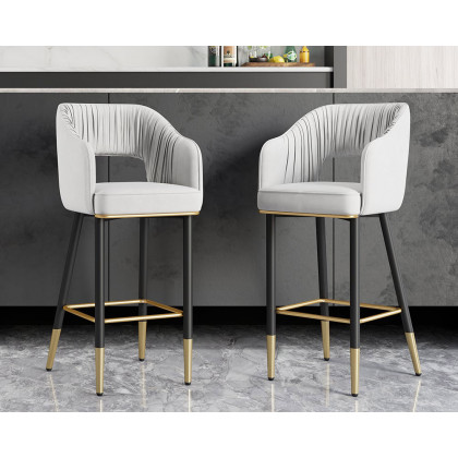 HMR - Modern 43" Bar Stools with Velvet Upholstery