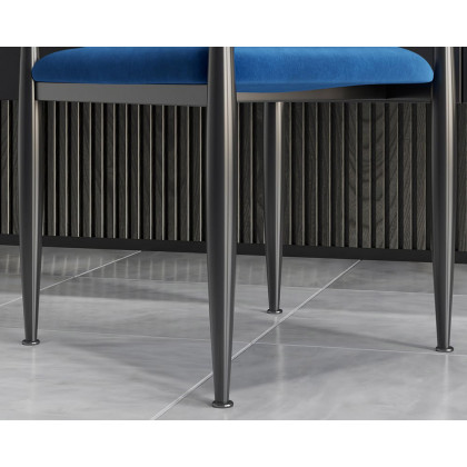 HMR Otrast Series Modern Dining Chairs with PU Leather Upholstery - Blue & White, 2-Pieces