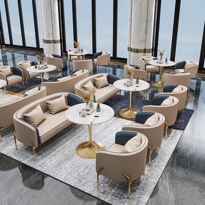 HMR - Accent Chair Tufted Upholstered PU Leather in Gold