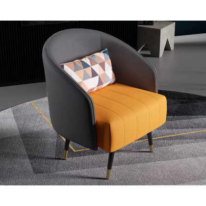 HMR Accent Chair with High Back - Gray, Leather