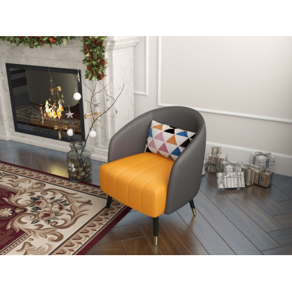 HMR Accent Chair with High Back - Gray, Leather