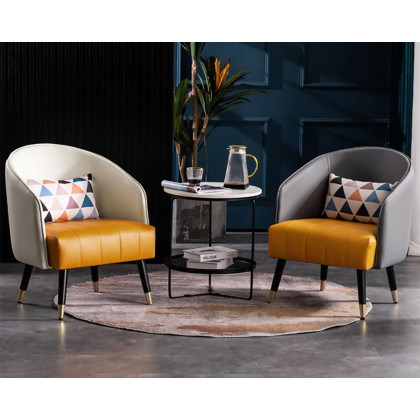 HMR Accent Chair with High Back - White, Leather