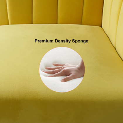 HMR Accent Chair with Velvet Upholstery - Yellow, Style B