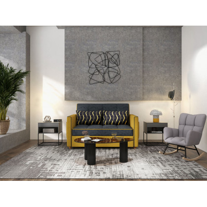 HMR - Rocking Accent Chair Upholstered with Tufted Velvet in Gray