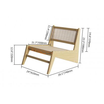 HMR Lounge Accent Chair - Natural, Rattan