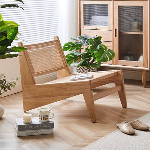 HMR Lounge Accent Chair - Walnut, Rattan