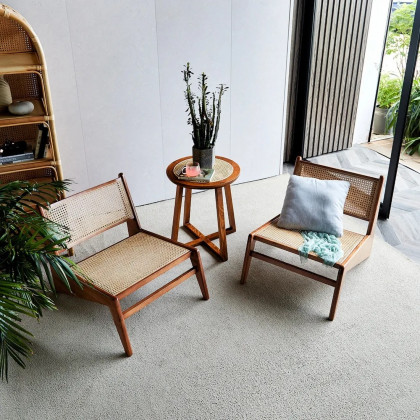 HMR Lounge Accent Chair - Walnut, Rattan