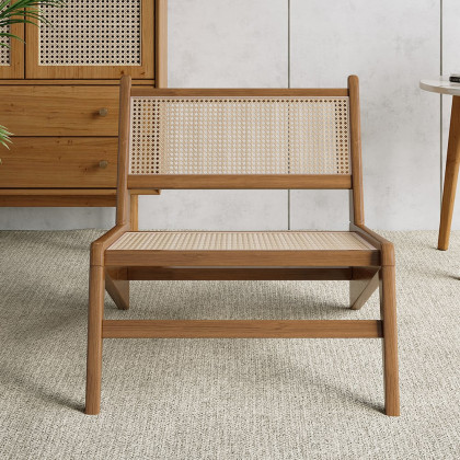 HMR Lounge Accent Chair - Walnut, Rattan