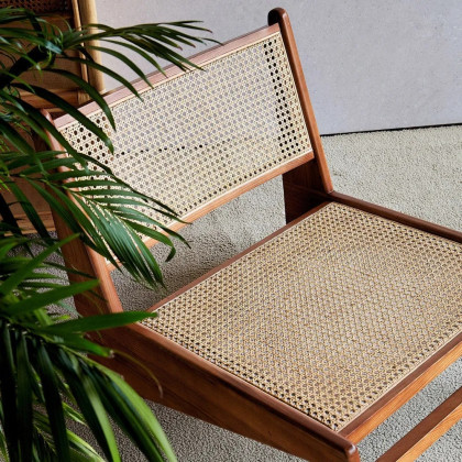 HMR Lounge Accent Chair - Walnut, Rattan