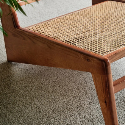 HMR Lounge Accent Chair - Walnut, Rattan