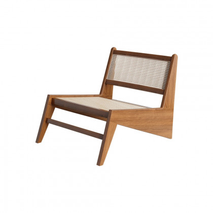 HMR Lounge Accent Chair - Walnut, Rattan
