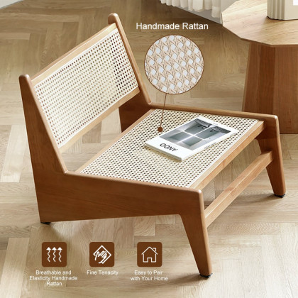 HMR Lounge Accent Chair - Walnut, Rattan