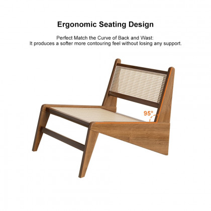 HMR Lounge Accent Chair - Walnut, Rattan