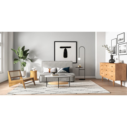 HMR Lounge Accent Chair - Walnut, Rattan